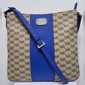 MICHAEL KORS Jet Set Travel Large Messenger Leather Crossbody Bag EUC